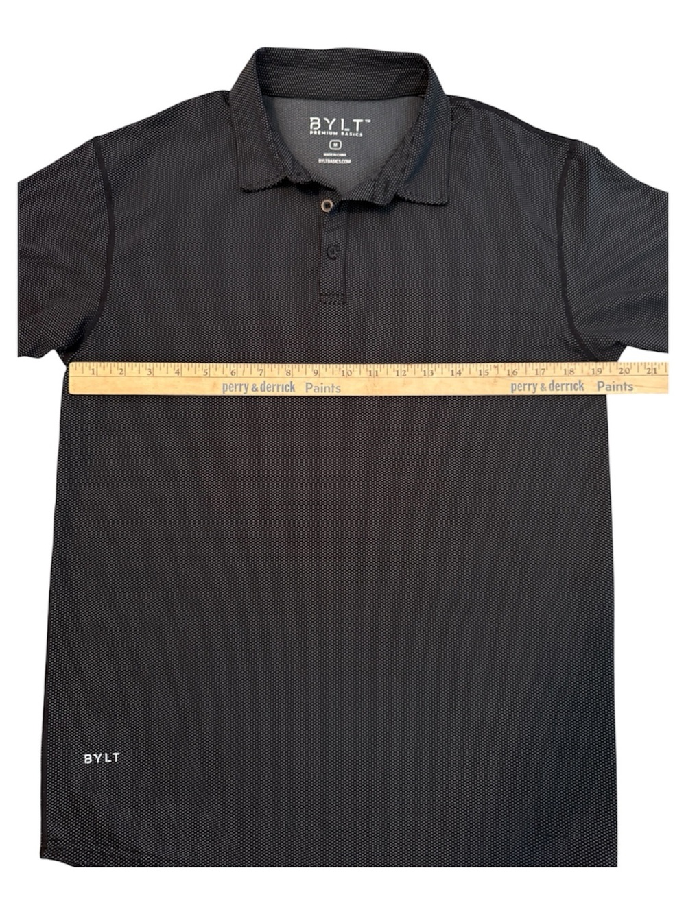 BYLT Basics Black Micro-Pattern Polo sz M - Picture 4 of 10